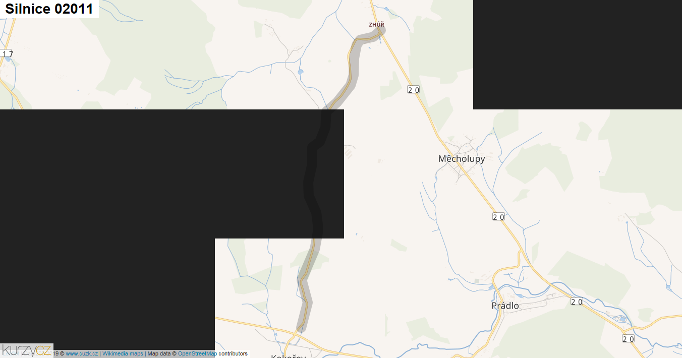 Silnice 02011 - mapa Silnice 02011