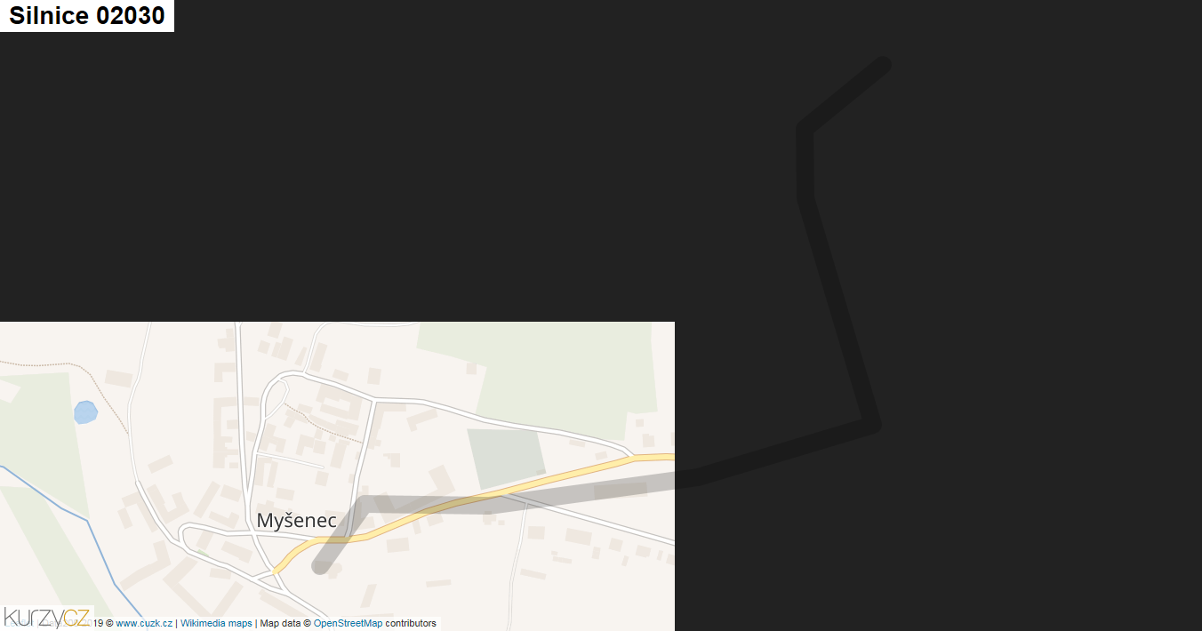 Silnice 02030 - mapa Silnice 02030