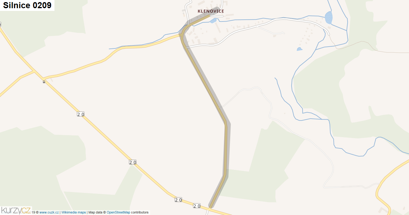 Silnice 0209 - mapa Silnice 0209