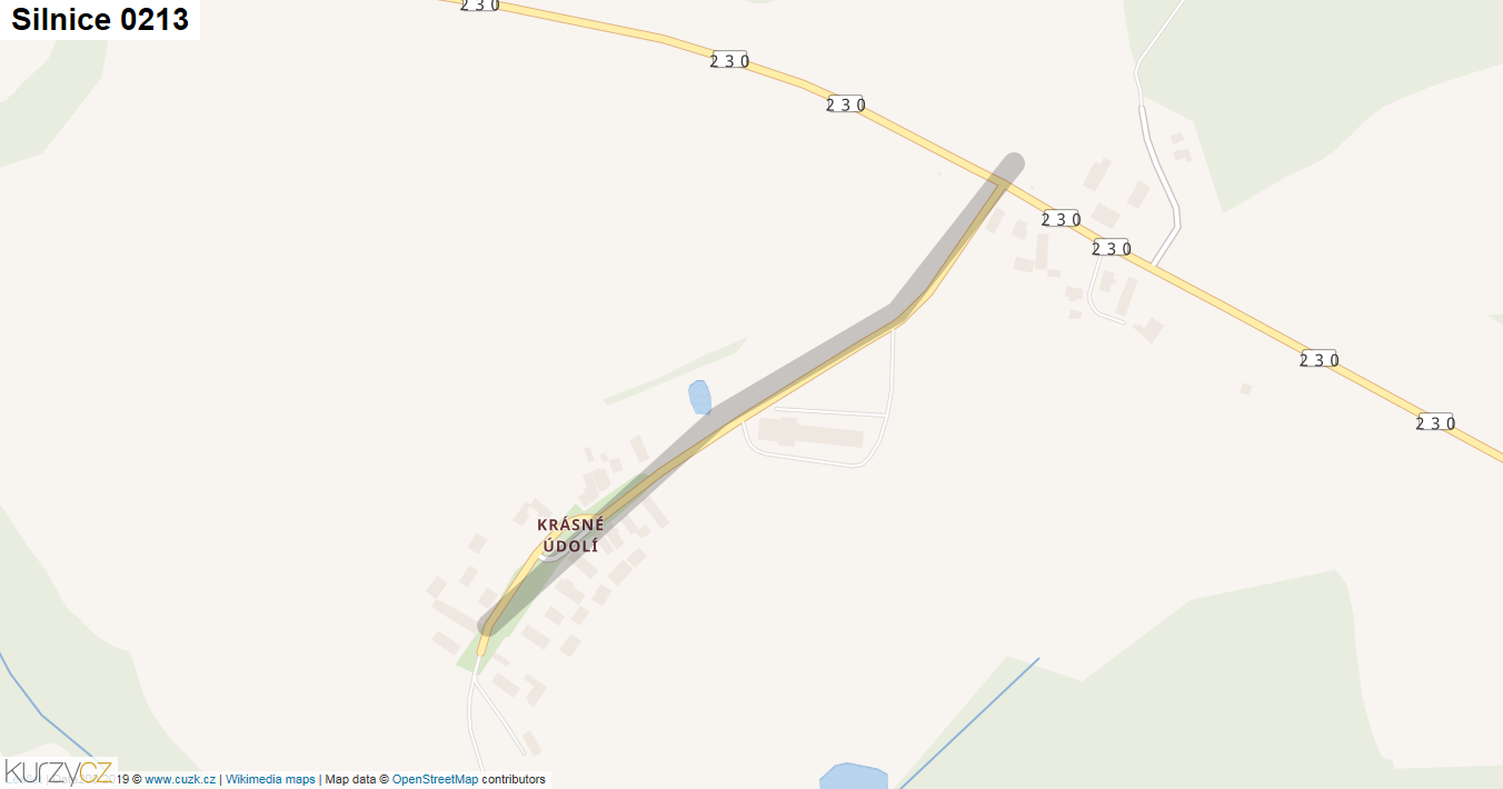Silnice 0213 - mapa Silnice 0213