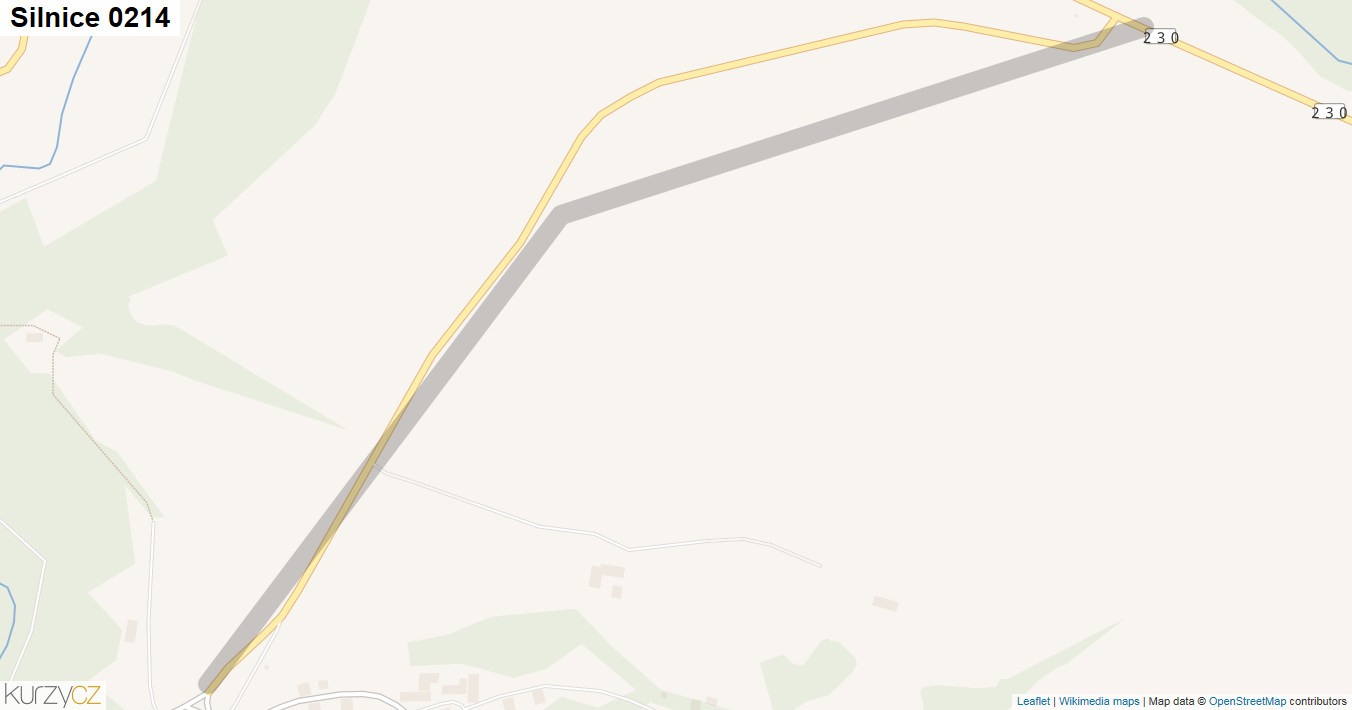 Silnice 0214 - mapa Silnice 0214