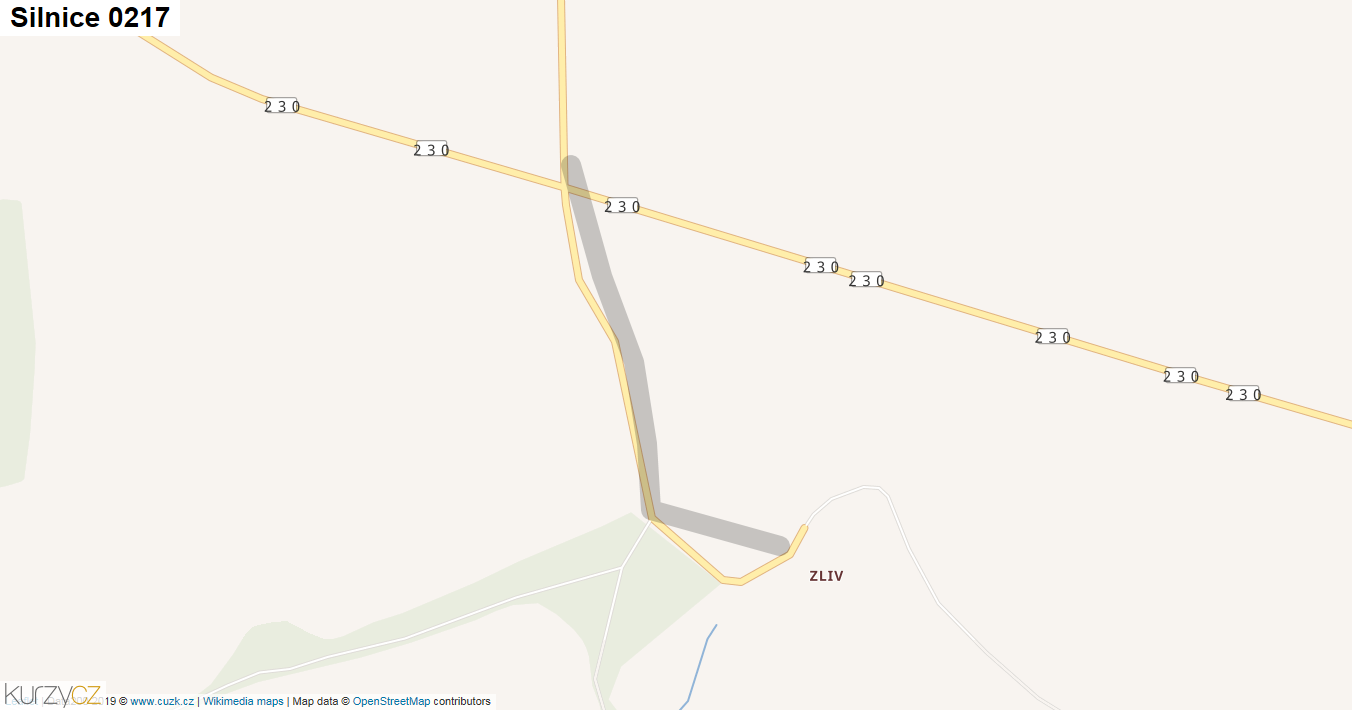 Silnice 0217 - mapa Silnice 0217