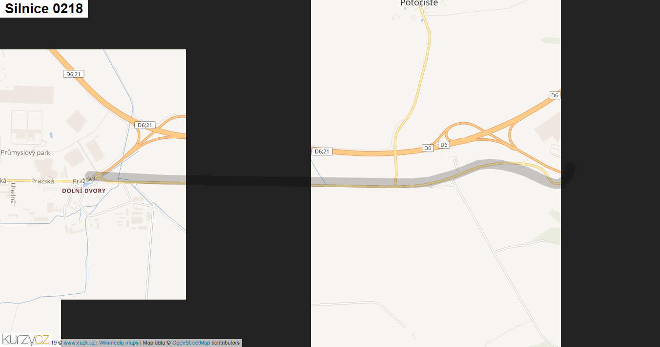 Silnice 0218 - mapa Silnice 0218