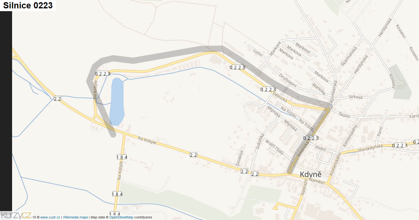 Silnice 0223 - mapa Silnice 0223
