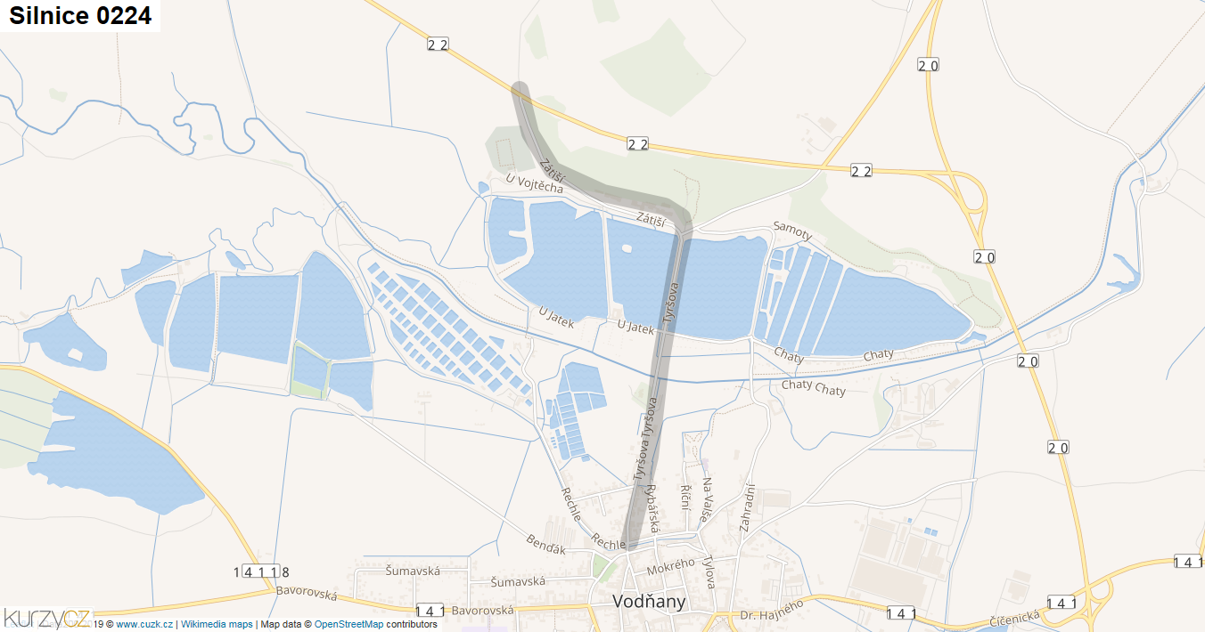 Silnice 0224 - mapa Silnice 0224