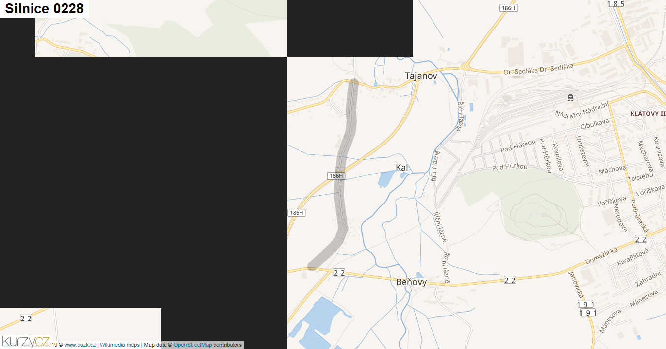 Silnice 0228 - mapa Silnice 0228