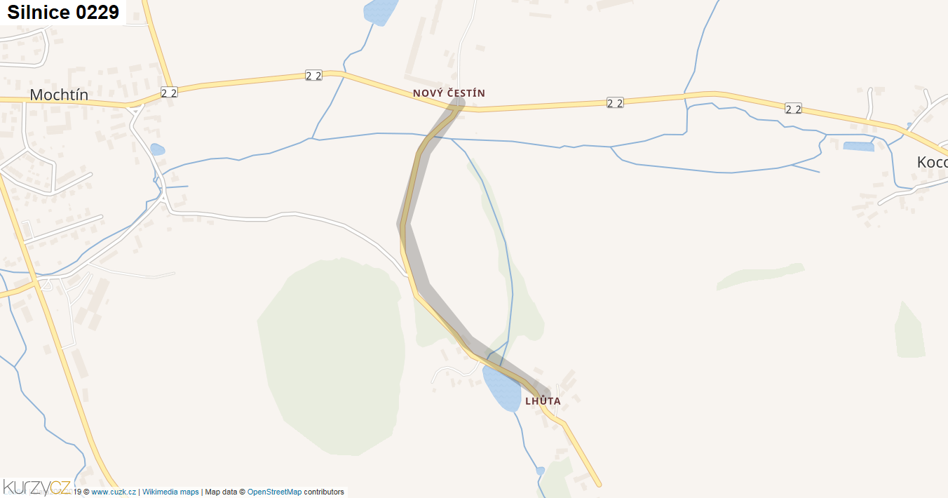 Silnice 0229 - mapa Silnice 0229