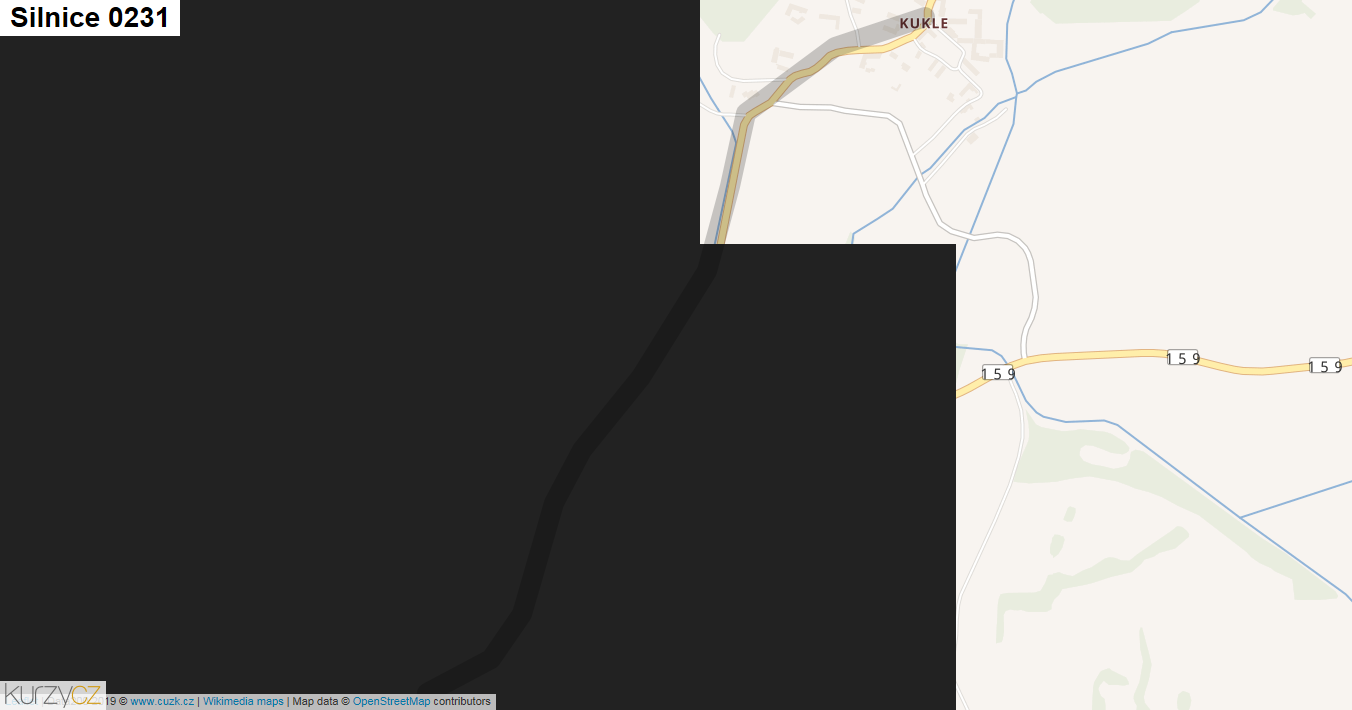 Silnice 0231 - mapa Silnice 0231