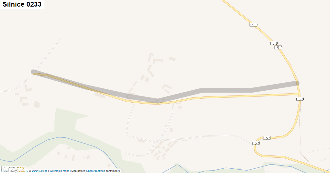 Silnice 0233 - mapa Silnice 0233