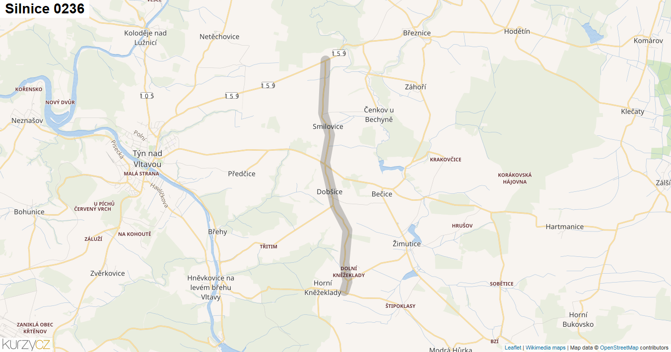 Silnice 0236 - mapa Silnice 0236