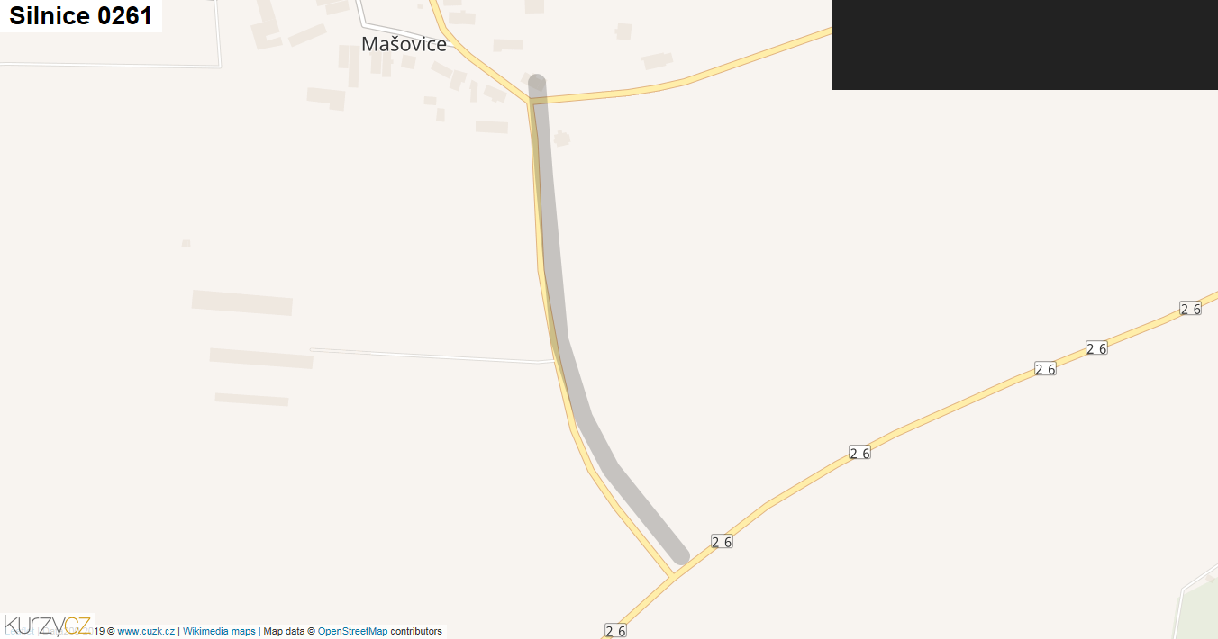 Silnice 0261 - mapa Silnice 0261