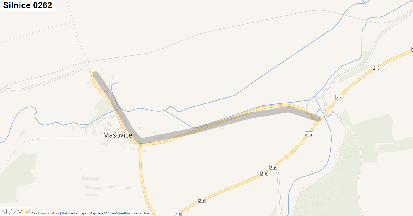 Silnice 0262 - mapa Silnice 0262
