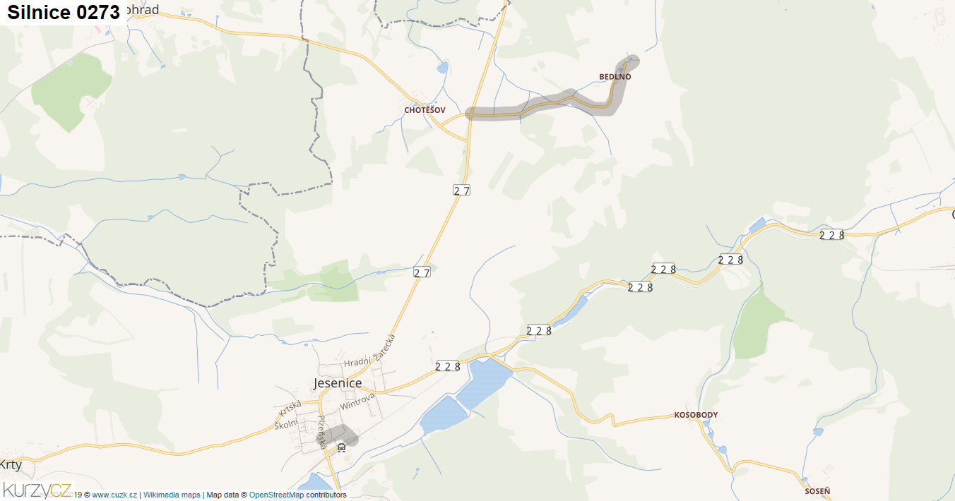 Silnice 0273 - mapa Silnice 0273