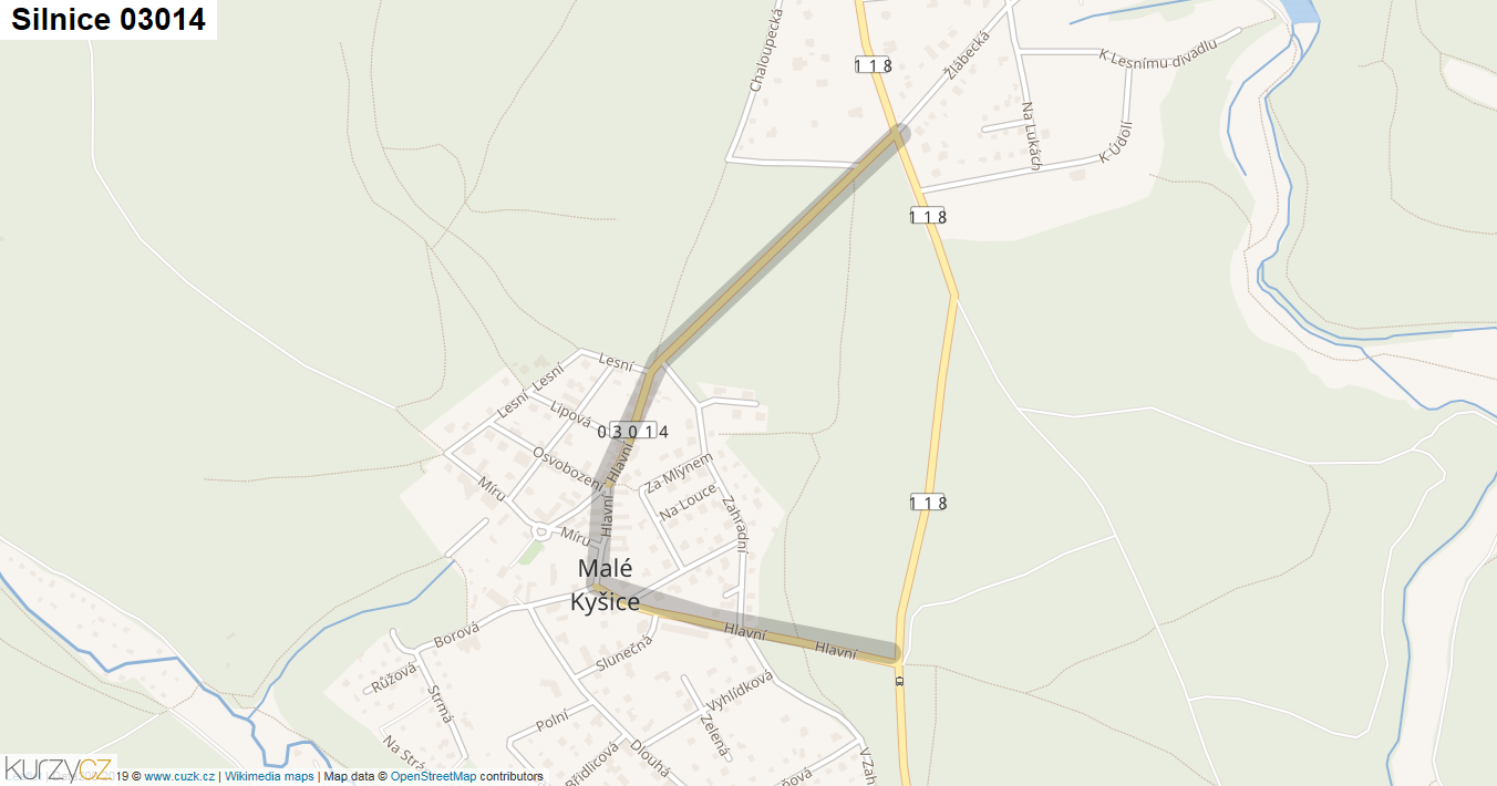 Silnice 03014 - mapa Silnice 03014