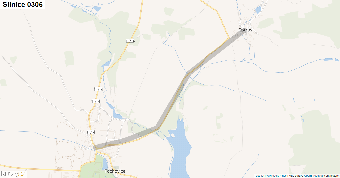 Silnice 0305 - mapa Silnice 0305