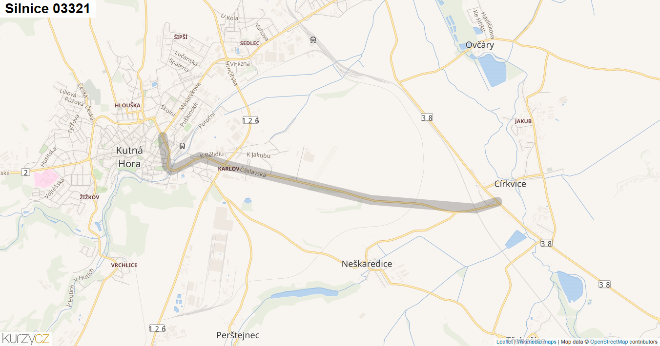 Silnice 03321 - mapa Silnice 03321