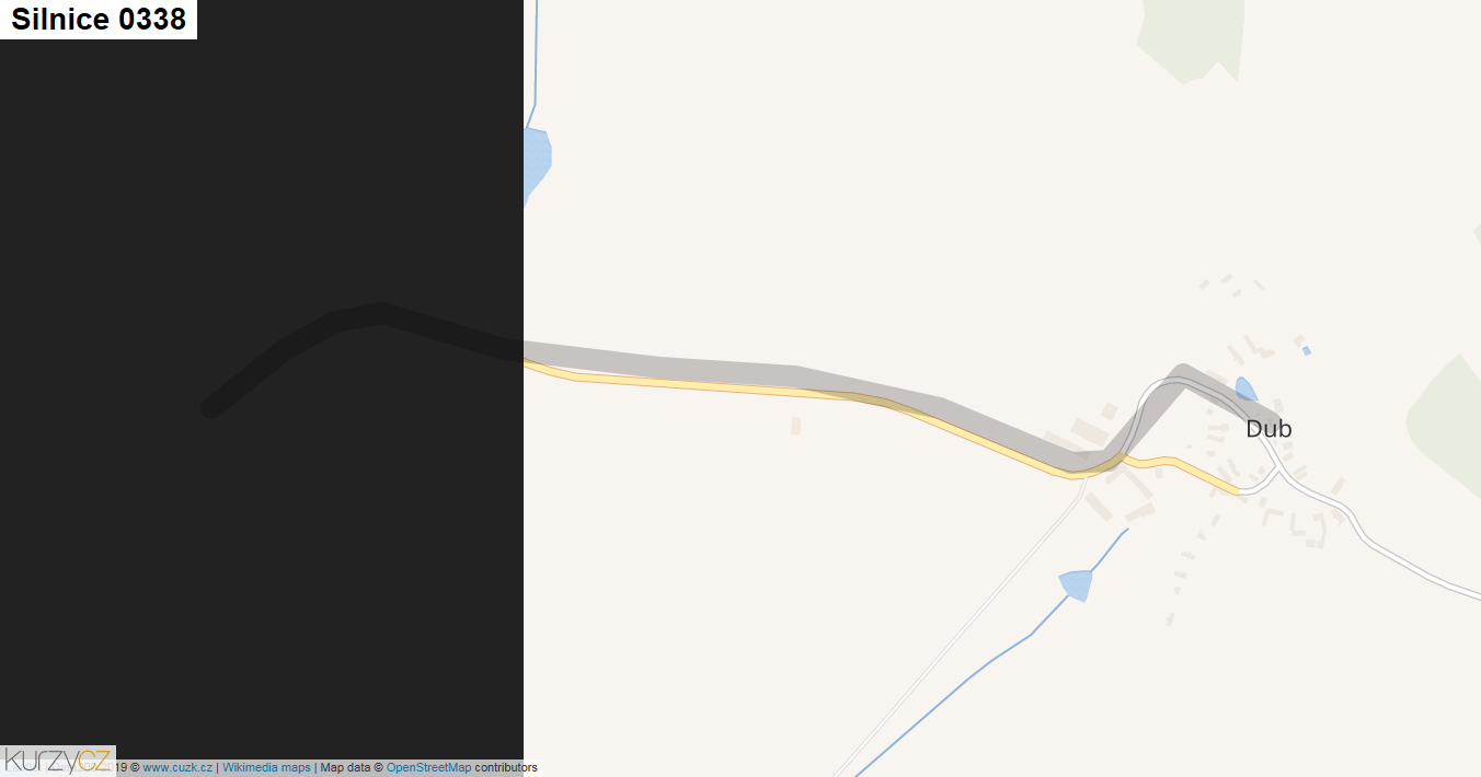 Silnice 0338 - mapa Silnice 0338