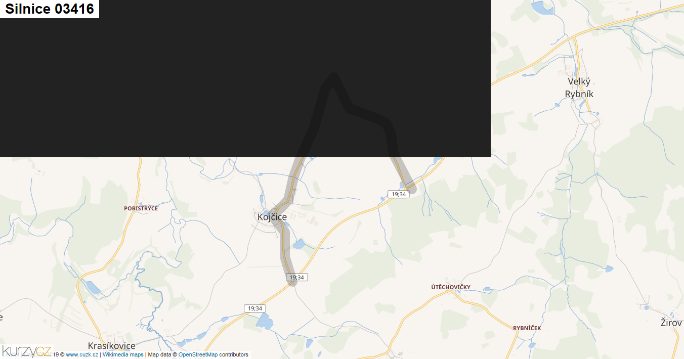 Silnice 03416 - mapa Silnice 03416