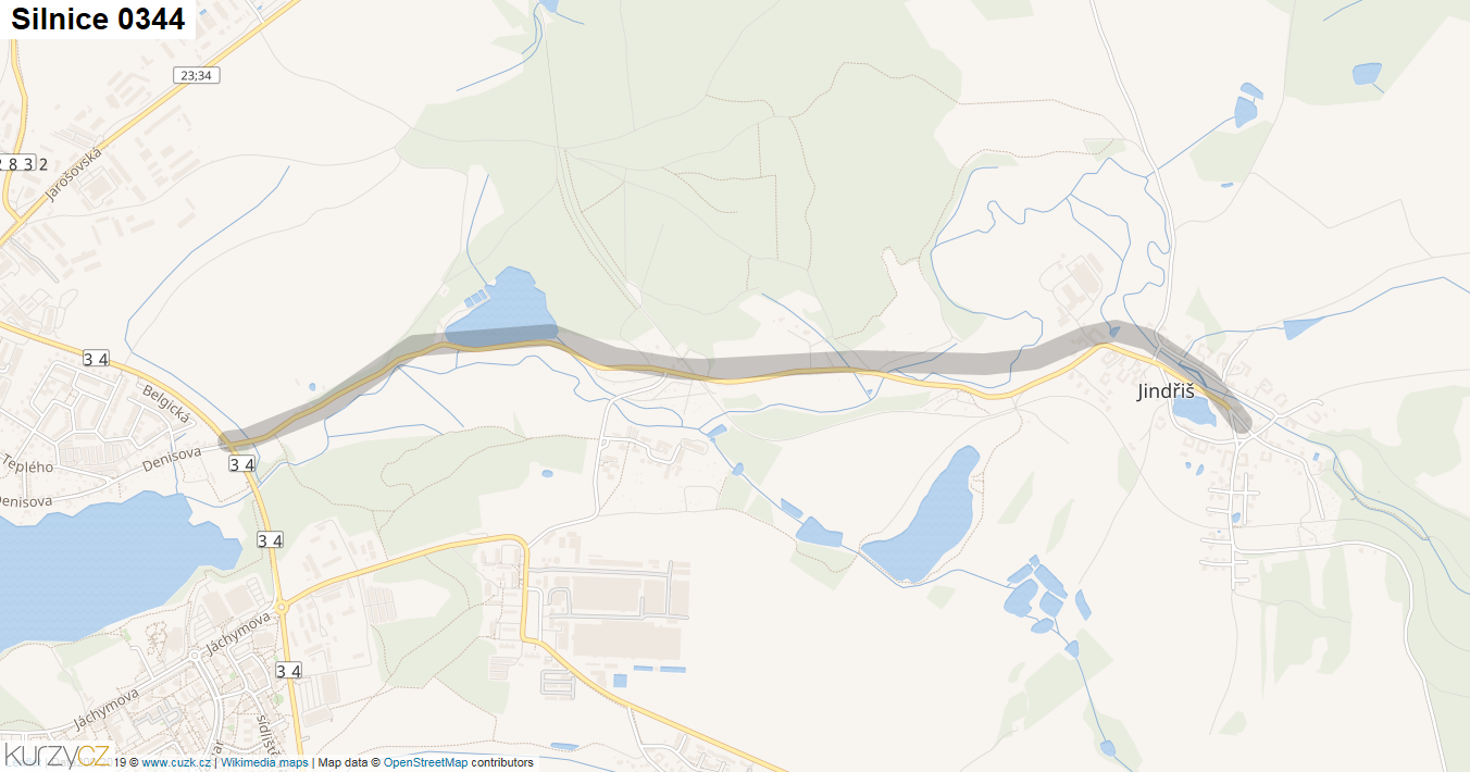 Silnice 0344 - mapa Silnice 0344