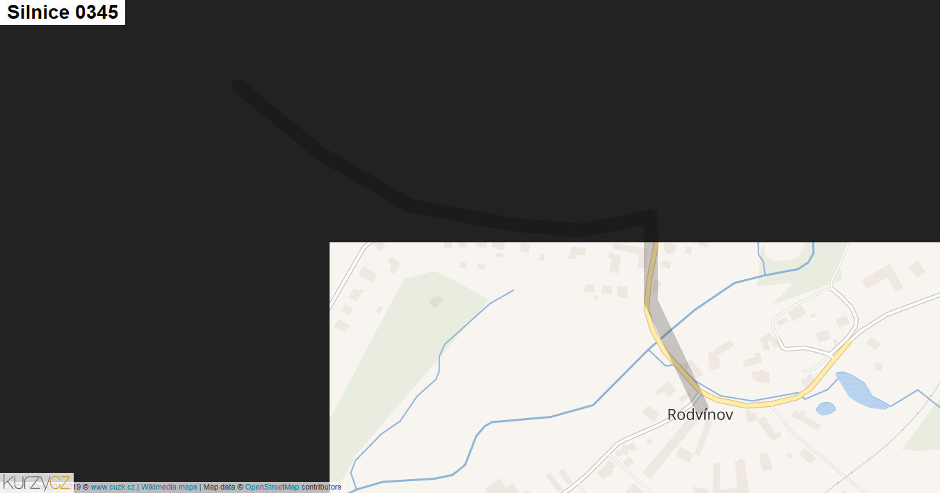 Silnice 0345 - mapa Silnice 0345