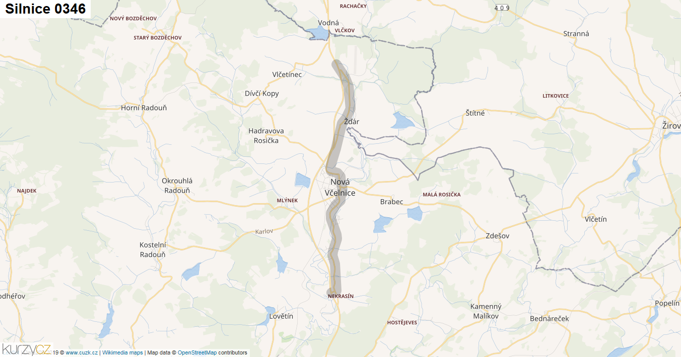 Silnice 0346 - mapa Silnice 0346