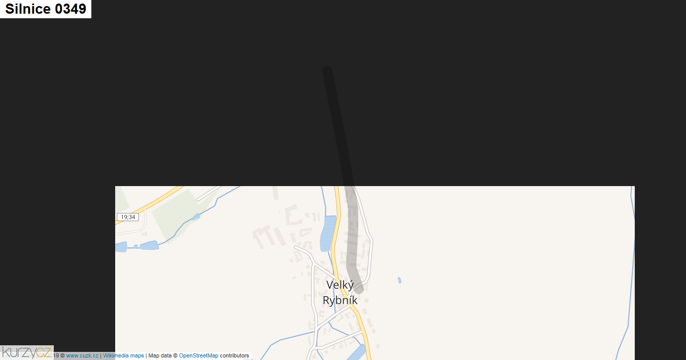 Silnice 0349 - mapa Silnice 0349