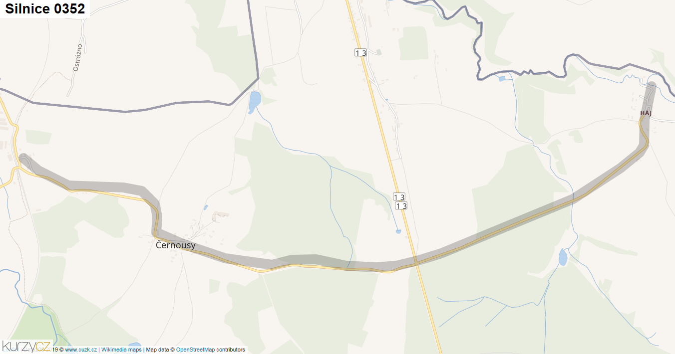 Silnice 0352 - mapa Silnice 0352