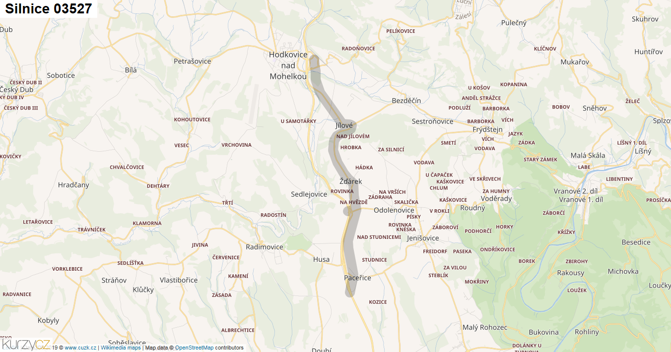 Silnice 03527 - mapa Silnice 03527