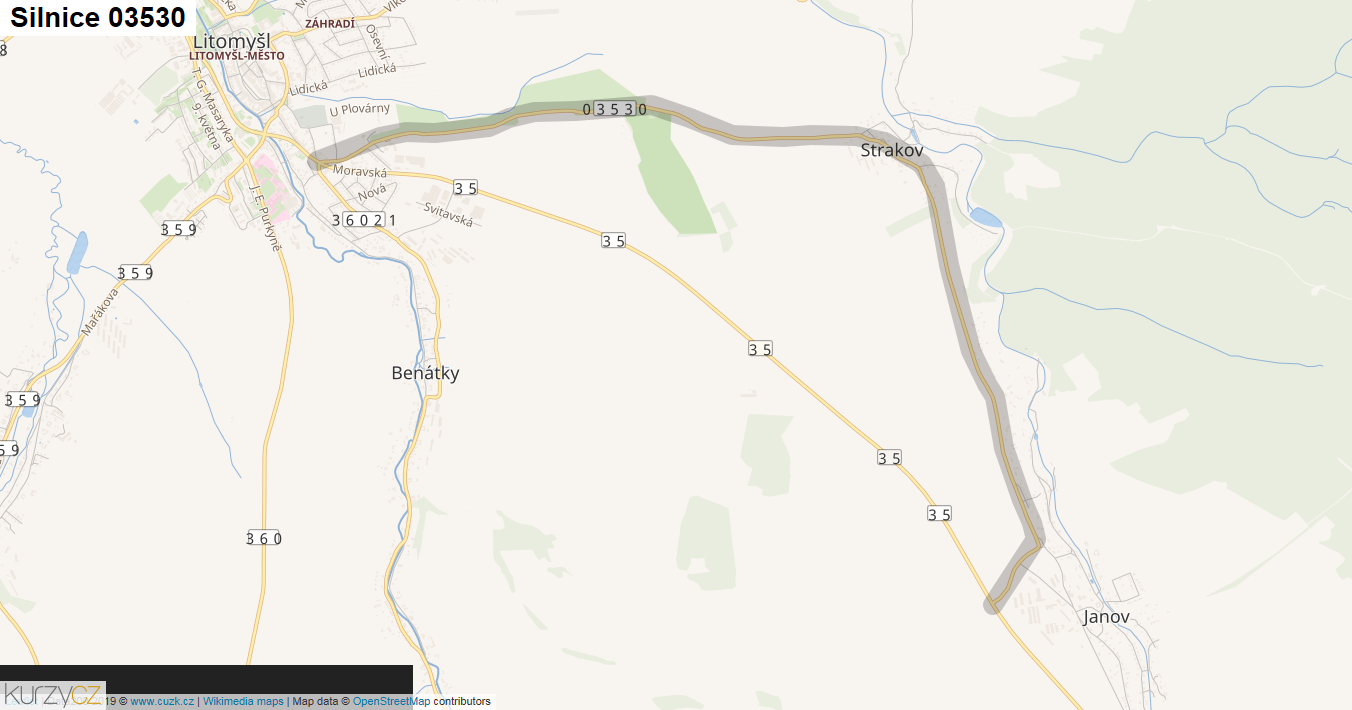 Silnice 03530 - mapa Silnice 03530