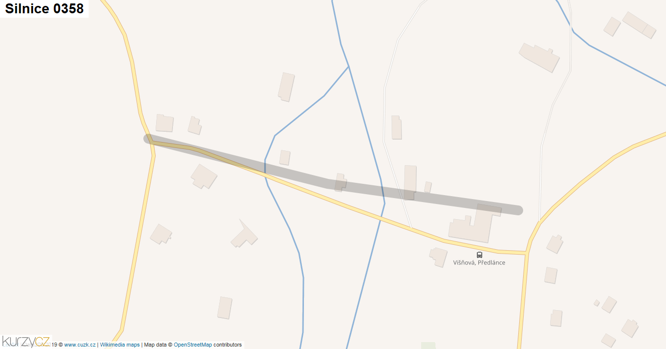 Silnice 0358 - mapa Silnice 0358