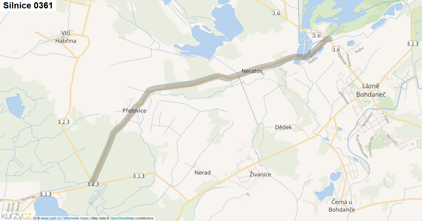 Silnice 0361 - mapa Silnice 0361