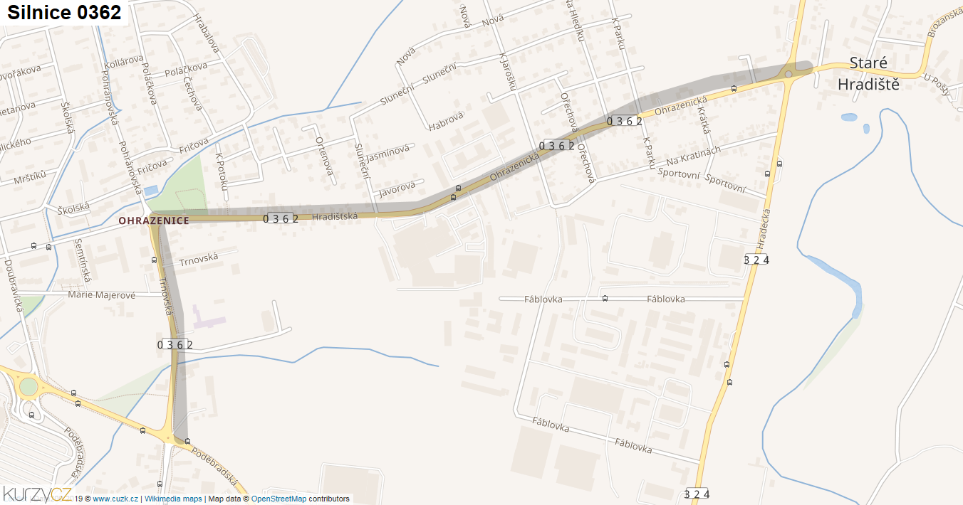 Silnice 0362 - mapa Silnice 0362