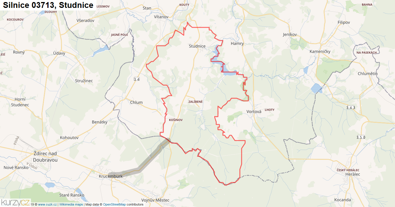 Studnice, Silnice 03713 - Mapa