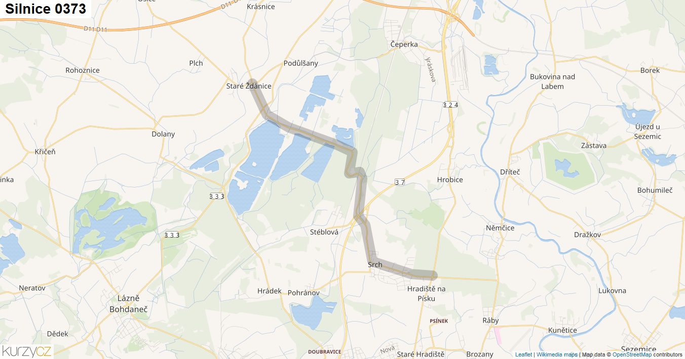 Silnice 0373 - mapa Silnice 0373