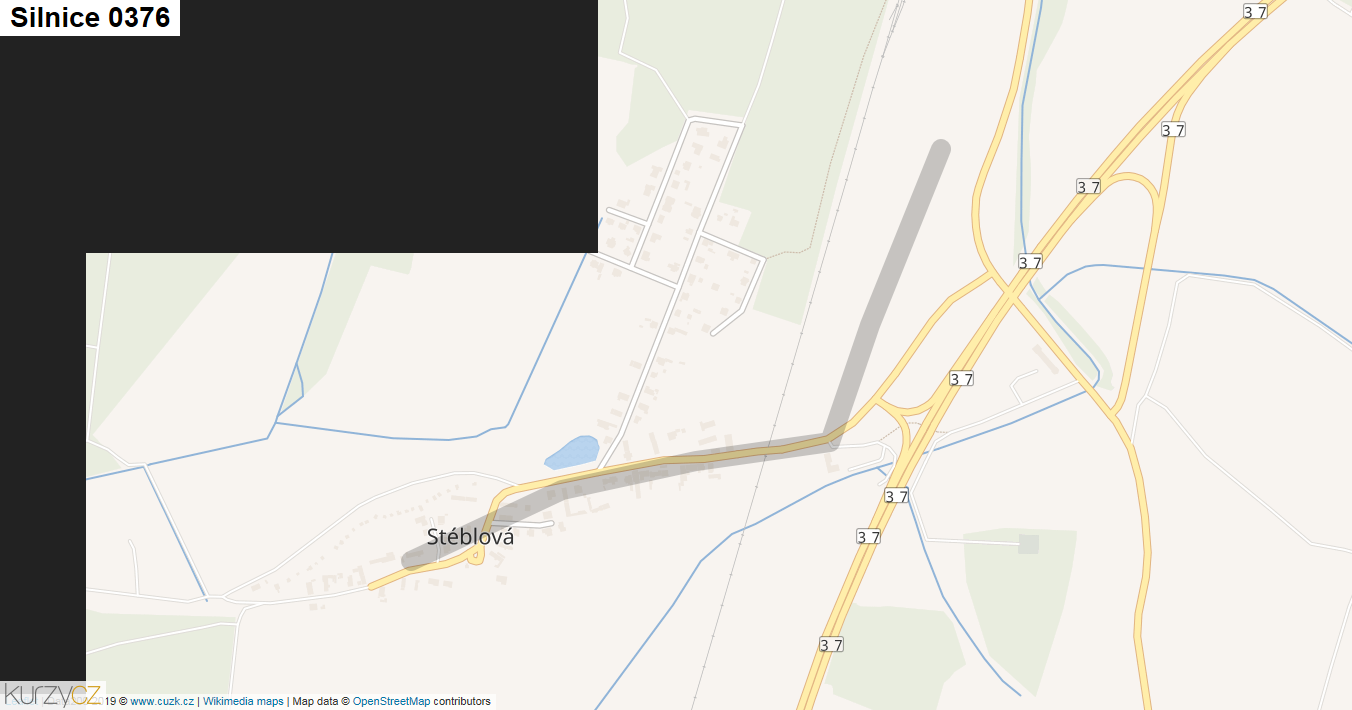 Silnice 0376 - mapa Silnice 0376