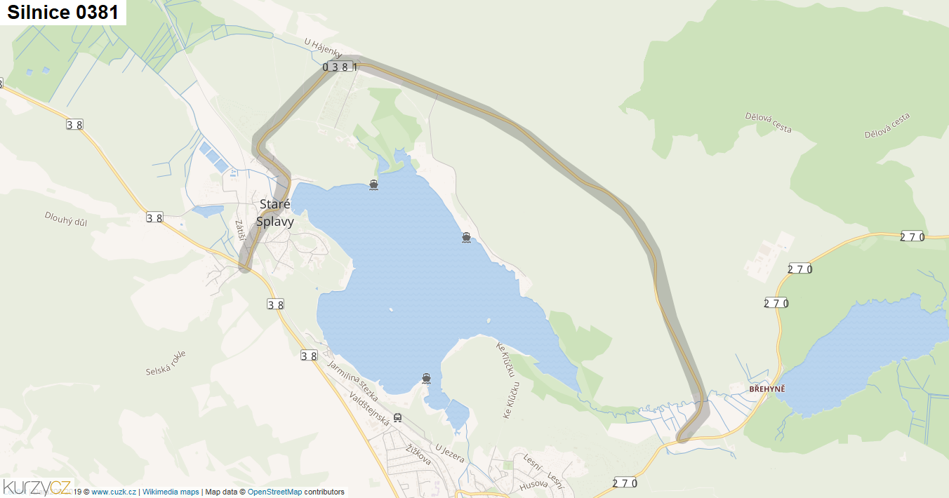 Silnice 0381 - mapa Silnice 0381