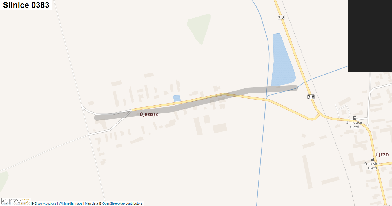 Silnice 0383 - mapa Silnice 0383
