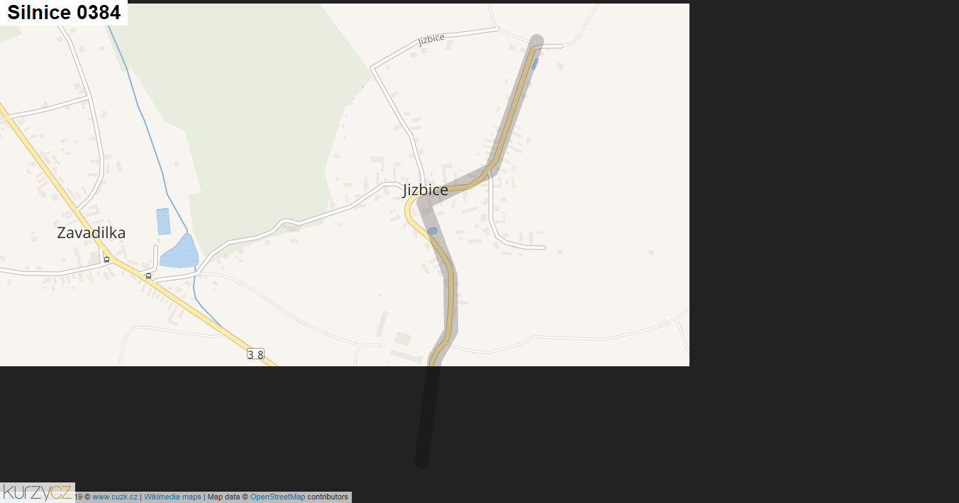Silnice 0384 - mapa Silnice 0384