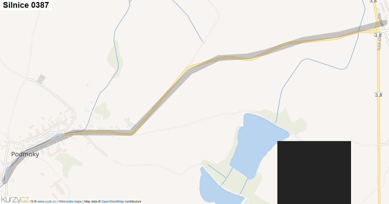 Silnice 0387 - mapa Silnice 0387