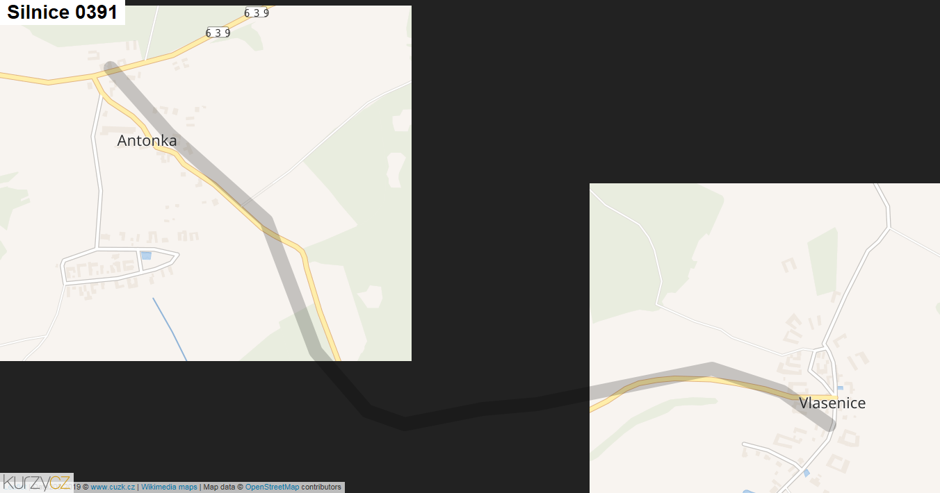 Silnice 0391 - mapa Silnice 0391