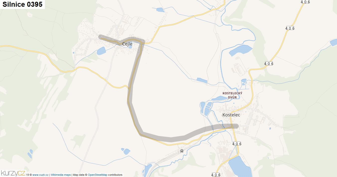 Silnice 0395 - mapa Silnice 0395