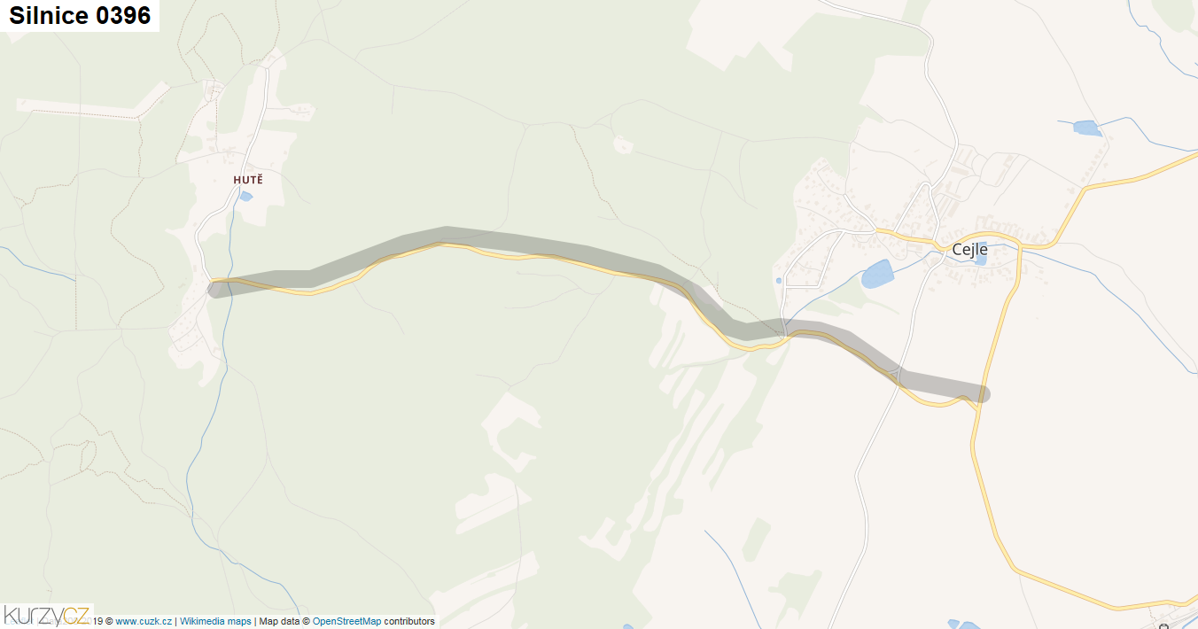 Silnice 0396 - mapa Silnice 0396