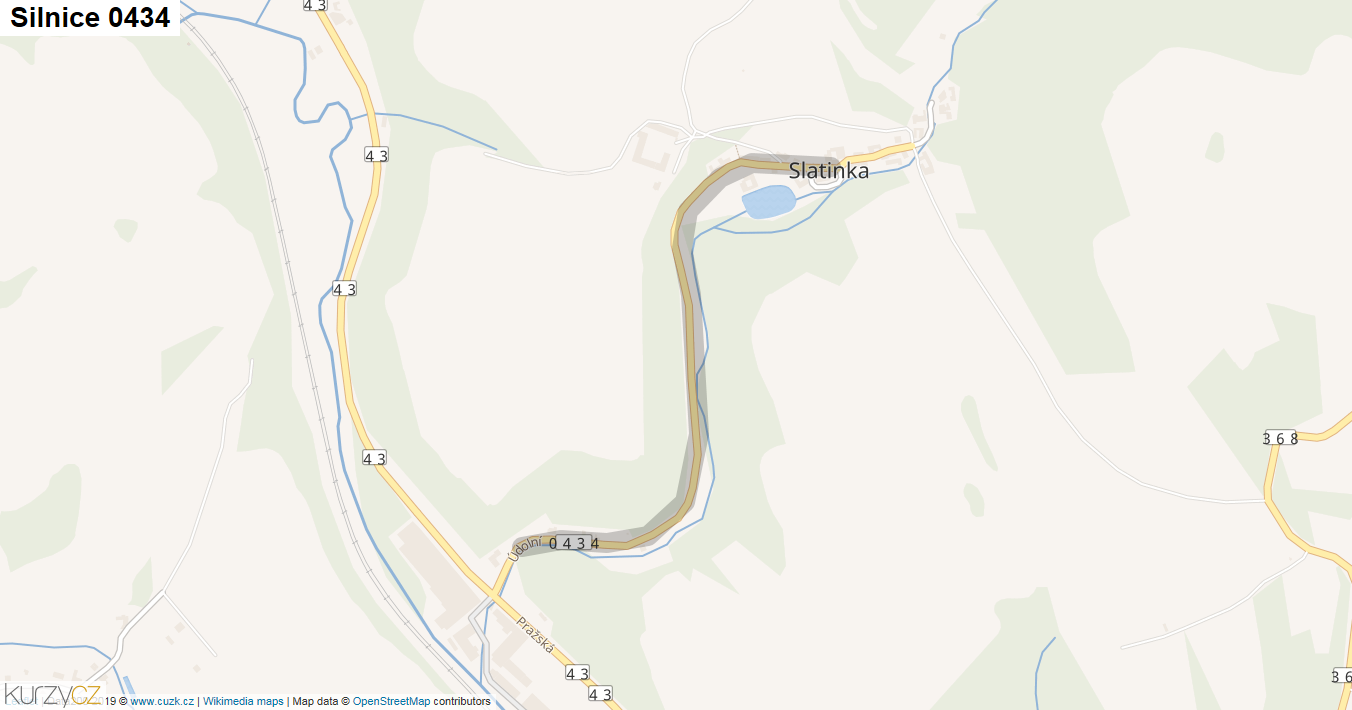 Silnice 0434 - mapa Silnice 0434