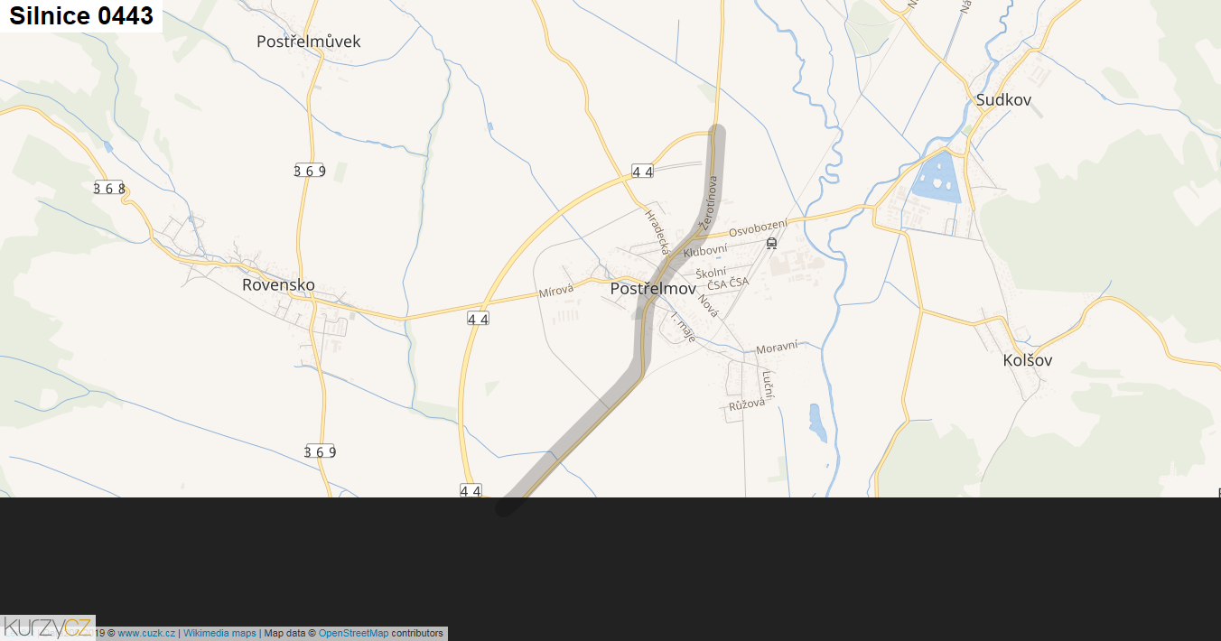 Silnice 0443 - mapa Silnice 0443