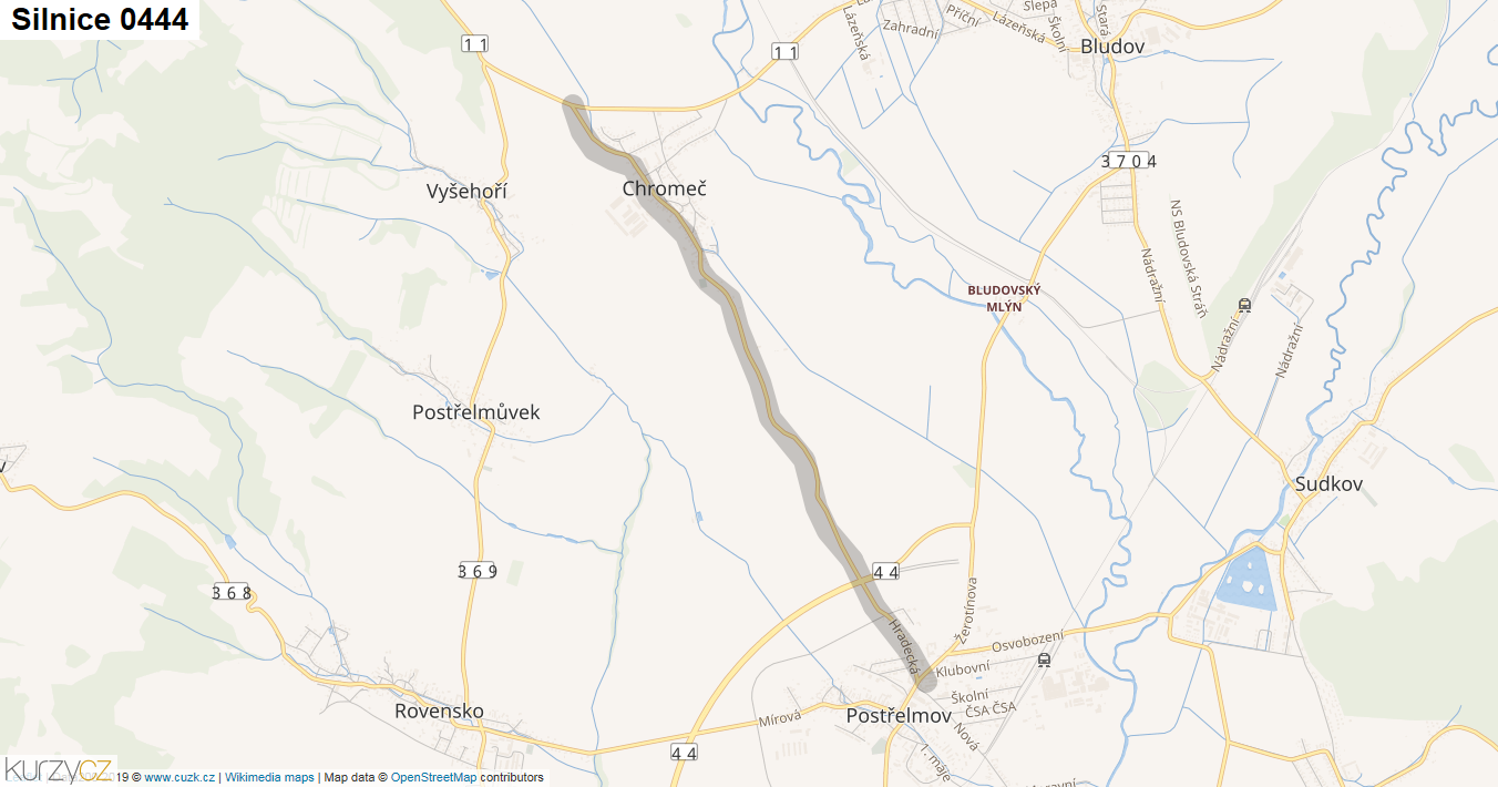 Silnice 0444 - mapa Silnice 0444