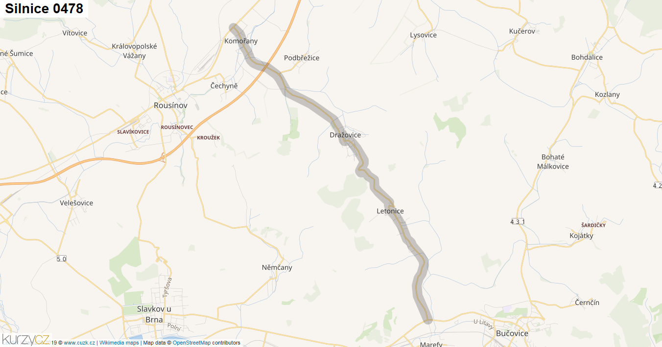 Silnice 0478 - mapa Silnice 0478