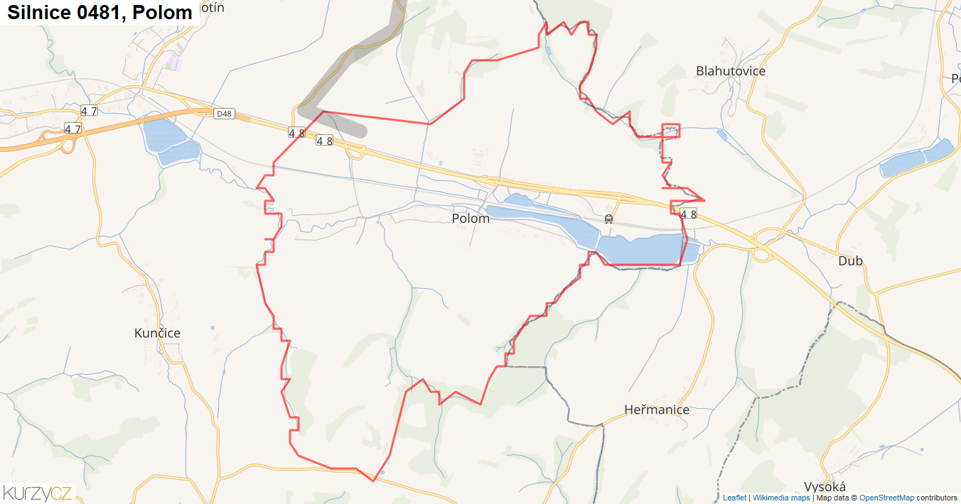 Polom, Silnice 0481 - Mapa