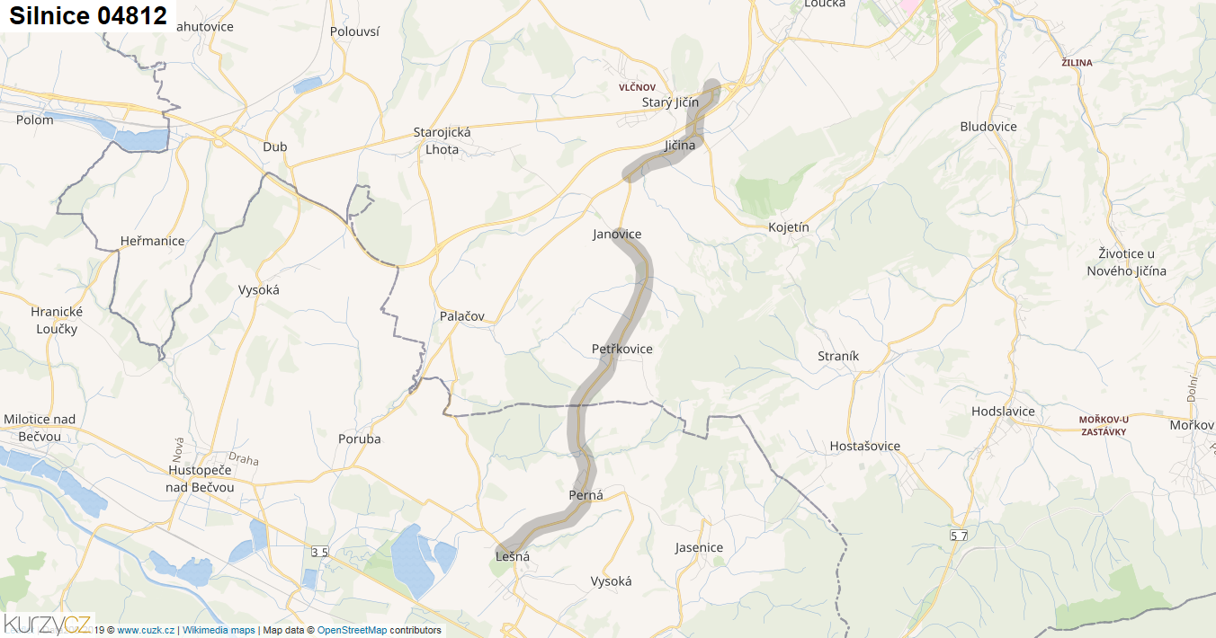 Silnice 04812 - mapa Silnice 04812