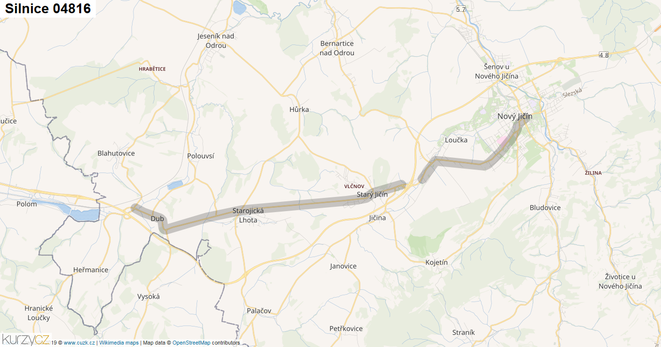 Silnice 04816 - mapa Silnice 04816