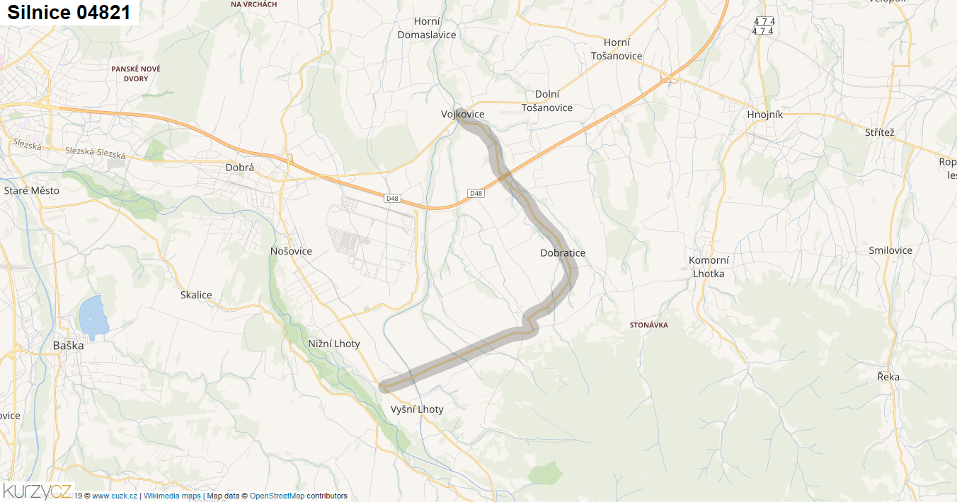 Silnice 04821 - mapa Silnice 04821